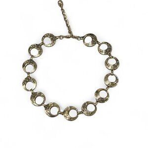 Vintage Pamar Gold Tone Choker Adjustable Necklace with Floral Engraving